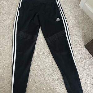 Adidas Kids Black Leggings with White Stripes